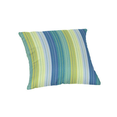 Casual Cushion Patterned Sunbrella® Fabric 1-Piece Indoor/Outdoor Square Throw Pillow, 15"W x 15"L, Seville Seaside