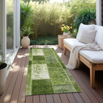 Tapis intérieur / extérieur en polyester tissé à la machine Heffington