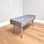 Wooden Brown Dining Table with 2 Velvet Padded Benches, Stylish Dining Room Furniture-544487753
