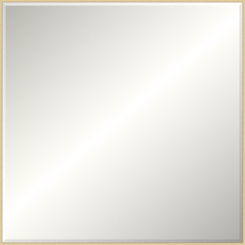 Floater 2 Solid Wood Mirror, Square, 49.25" x 49.25", Champagne Gold