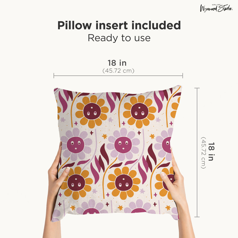 Coussin décoratif en polyester floral, polyester
