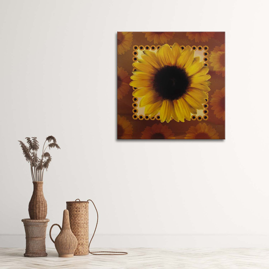 Leinwandbild Sunflower On A Background Of Smaller Sunflowers 16035