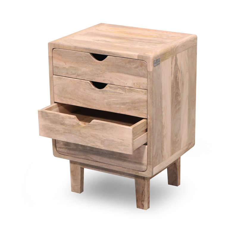 Paquette 50cm W Solid Wood Bedside Table
