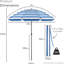 Oakley 180cm Beach Parasol