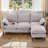 L-Shaped 78" Convertible Sofa with Storage Ottoman for Small Spaces-653085116