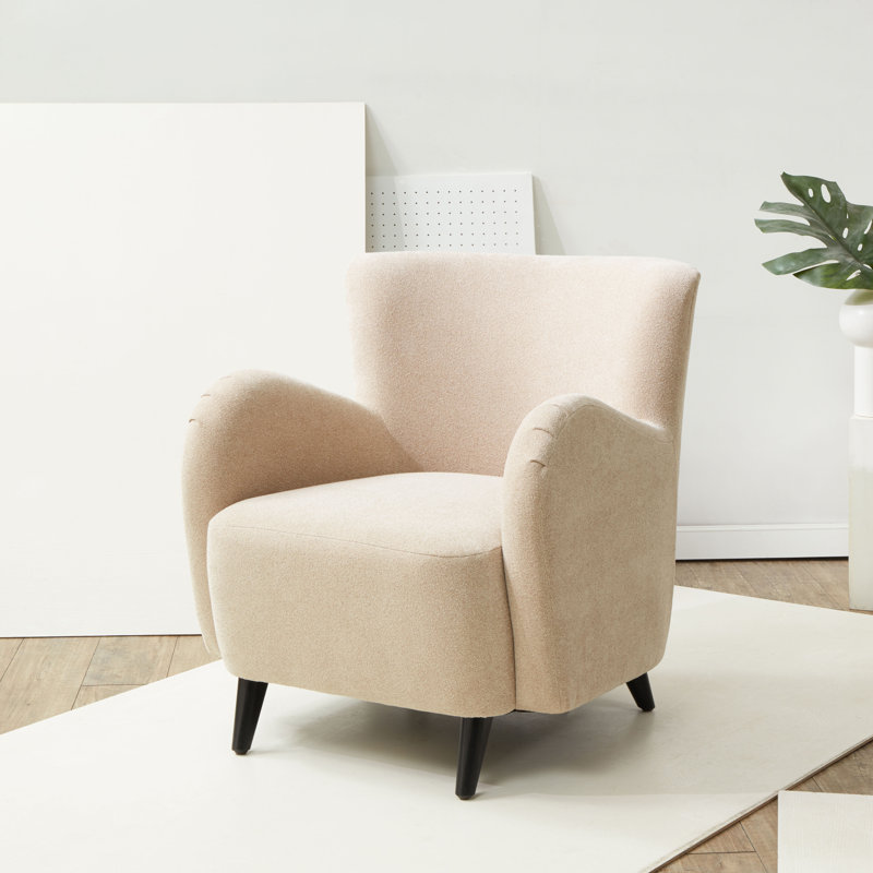 Bowie Upholstered Armchair, Tan Boucle