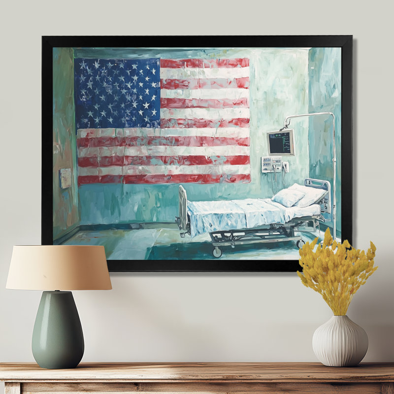 Kynzlee Affordable Care Act In Usa - USA Wall Art, Single Picture Framed Print, Black, 12" H x 20" W