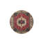 Tapis lavable traditionnel à motif de losanges rouges et crème-1190015859