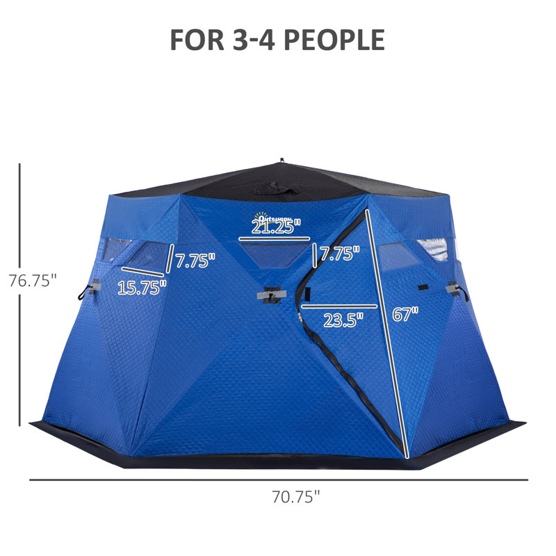 4 Person Tent, Blue/Black