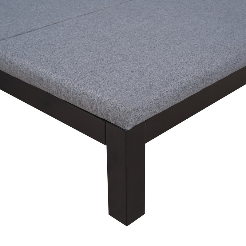 Structure de lit Latiyah, Simple, gris