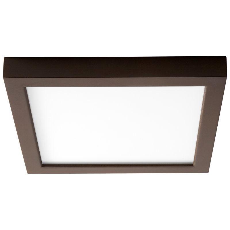 Plafonnier encastré 1 lumière Gasparas, H 1 po x l 9,12 po x P 9,12 po, Bronze huilé