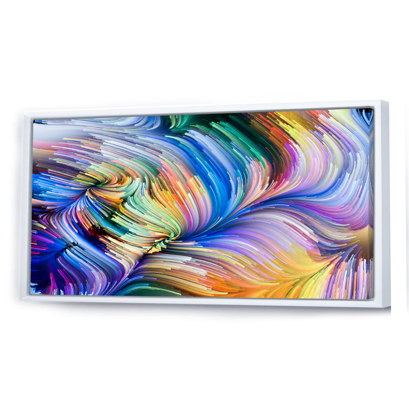 «Living Liquide Art II», impression sur toile, Cadre blanc, H 28 po x l 60 po x P 1,5 po