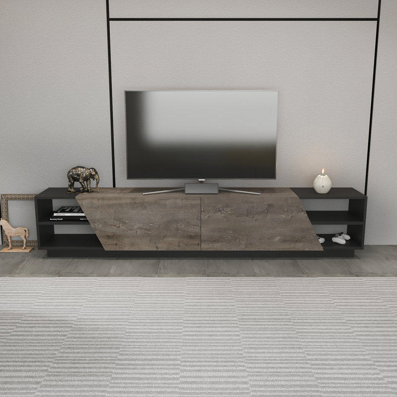 Chambly TV Stand for TVs up to 88", Antrahcite/Wenge