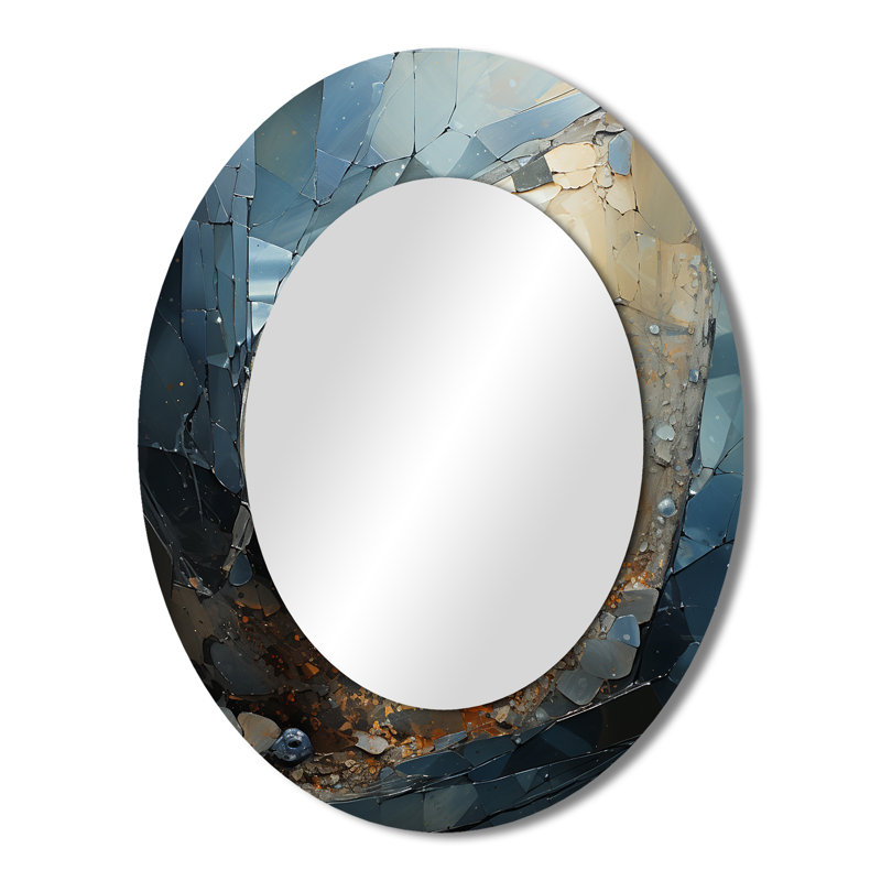 Golden Sea Sheel Spiral - Miroir décoratif animaux ovale sur métal, H 43 po x l 33 po