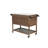 Outdoor Wicker Bar Cart, Patio Wine Serving Cart W/Wheels, Rolling Rattan Beverage Bar Counter Table W/Glass Top For Porch Backyard Garden Poolside Party, Brown