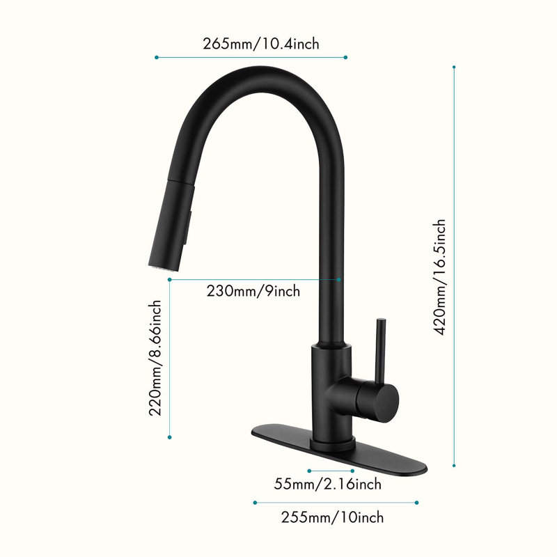 HOOSENG Pull Down Touch Kitchen Faucet, Matte Black