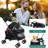 Foldable Pet Stroller With Weather Cover, 4 Wheels Pet Strolling Cart For Small/Medium Dogs And Cats With Storage Basket And Cup Holder-122515919