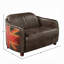 Causeuse à accoudoirs arrondis en cuir véritable 50 po Brancaster