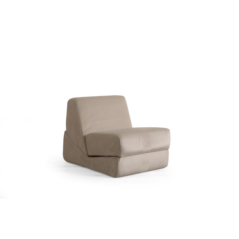 Canapé-lit convertible 1 place, crème brillante, 27,6 po x 39,4 po x 27,6 po | Tissu 100% polyester, nettoyage à sec | 28 coussins en mousse sans cadre, conception sans cadre | Parfait pour les petits espaces et les salons modernes
