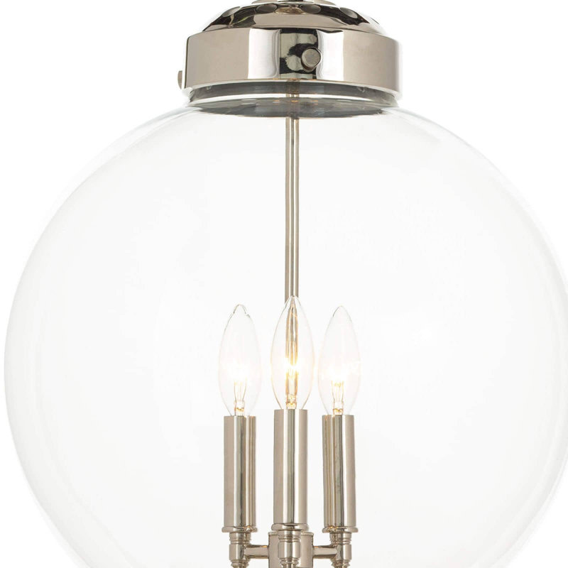 Globe Pendant, Polished Nickel