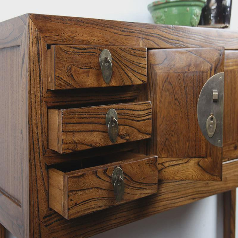 39.37" Brown Rectangular Solid Wood Console Table