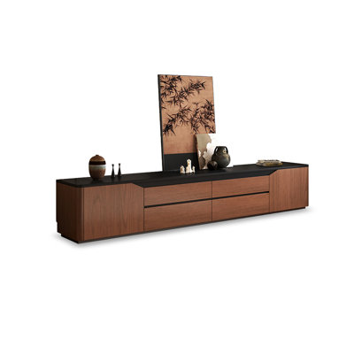 Retro Black Manufactured Wood TV Stands