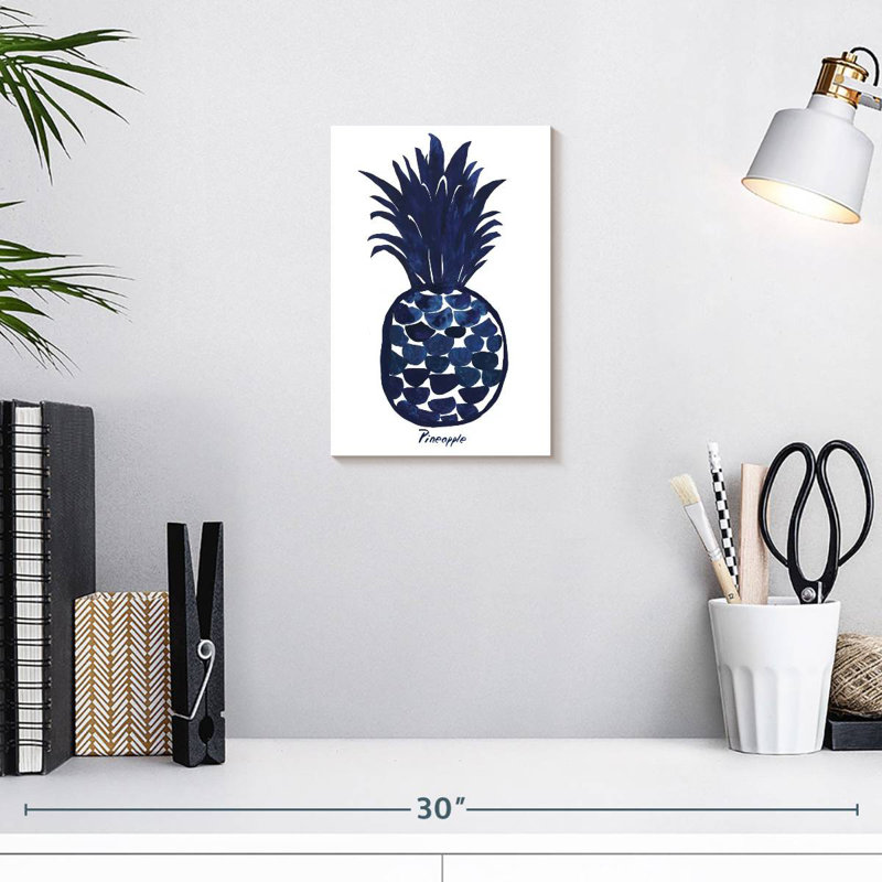 Yarlin Indigo Pineapple, 12" H x 8" W