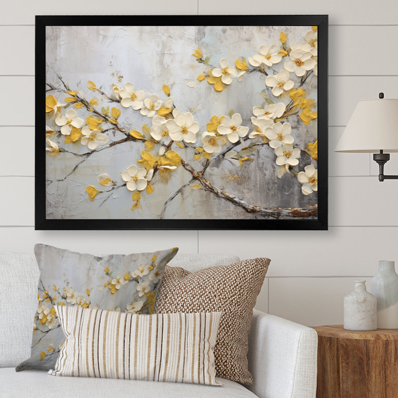 «Apple Blossom Harmony XVII», reproduction d'art sur toile, H 24 po x l 32 po x P 1 po, Cadre photo noir
