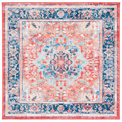 Daubert Oriental Navy/Red Area Rug