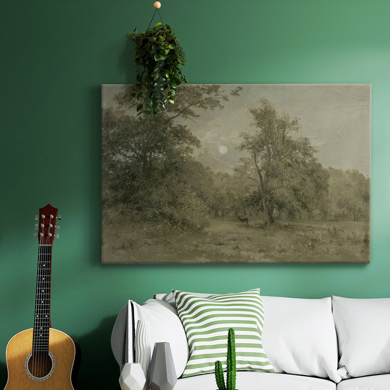 Paysage rétro - DCVII - Toile tendue avec châssis, H 13 po x l 19 po x P 1,5 po, Toile tendue