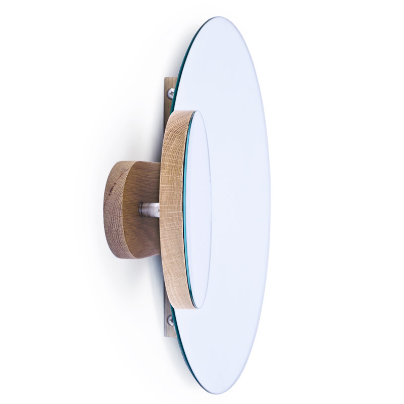 Mendocino Round Mirror, Natural Oak