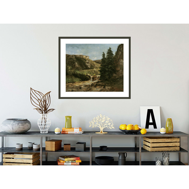 Paysage près d'Ornans par Gustave Courbet, impression giclée encadrée, H 33,5 po x l 38,85 po