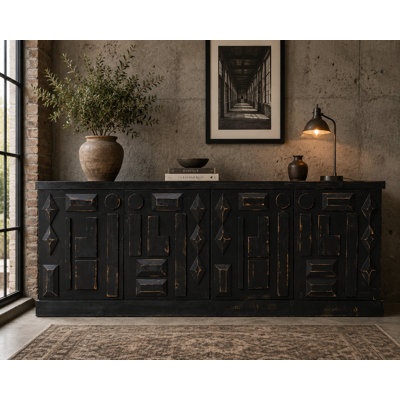 Buffet en bois massif d'inspiration asiatique Asbury