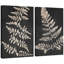 Minimal Botanical "Œuvre de fougère à feuilles gris foncé et brun clair, images murales rustiques modernes minimalistes neutres, ensemble de 2 impressions murales sur toile,"-92285420-119463616-92285416