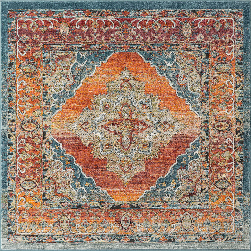 Charian Oriental Indoor Rug, Square 6'
