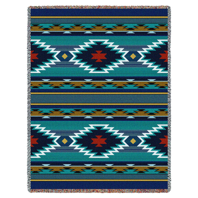Jeté Balpinar Pure Country Weavers - d'inspiration amérindienne du Sud-Ouest - jeté en coton tissé - fabriqué aux États-Unis (72 x 54)