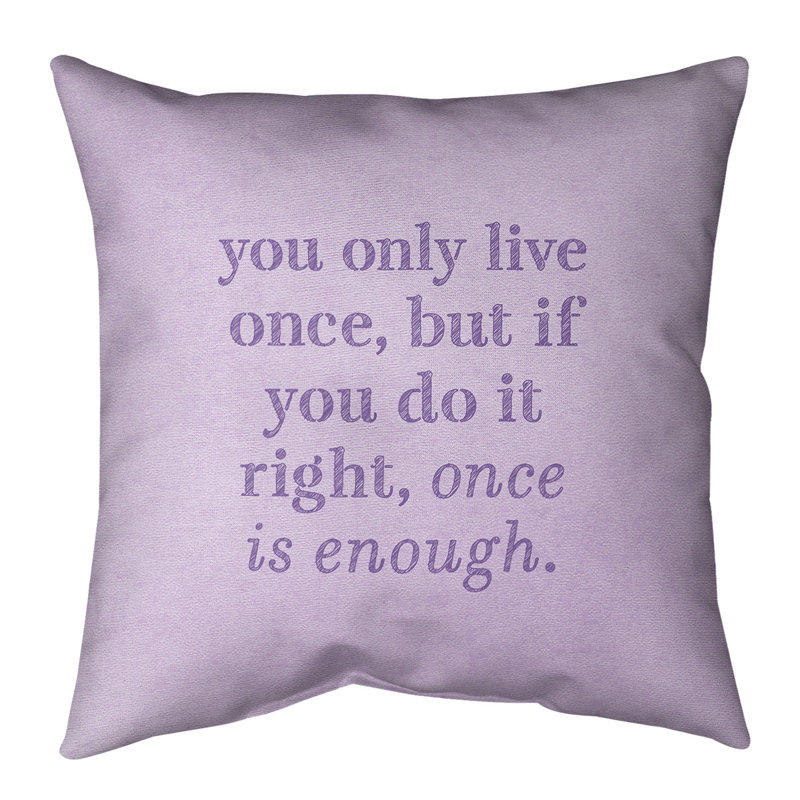 Coussin de sol You Only Live Once, H 40 po x l 40 po, Violet