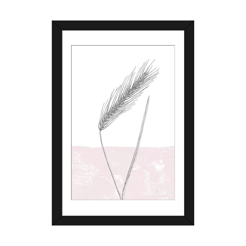 « seigle », reproduction d’impression sur toile, H 32 po x l 24 po x P 1 po, Papier avec cadre noir, Blanc