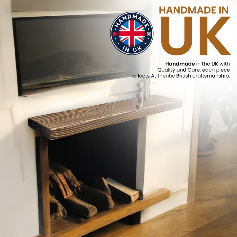Shelf | Wall-Mounted Wooden Board With FLOATING Brackets, Walnut, 4.5cm H x 100cm W x 22cm D
