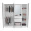 Armoire Kamelot 1,80 avec portes doubles, tringle et tablettes intérieures, blanc