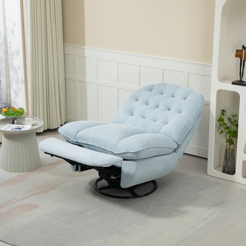 Fauteuil inclinable moderne capitonné, Bleu bébé