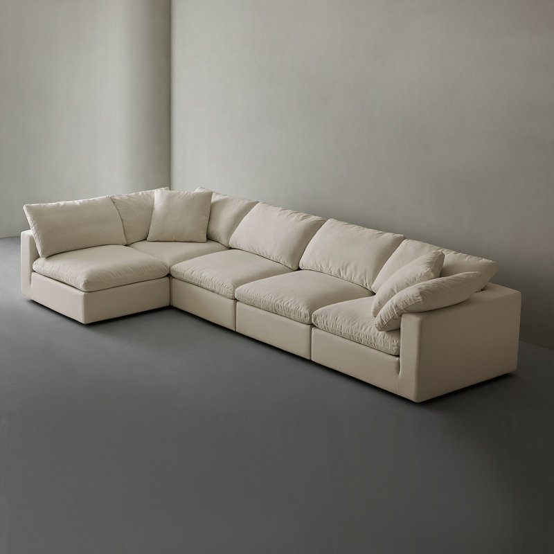 5 Pieces Sectional Sofas, Light Brown