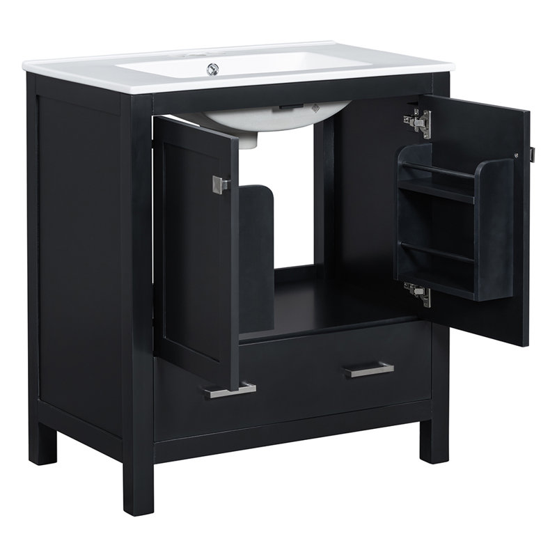 Meuble-lavabo simple avec plateau Hymir 30,01, Noir