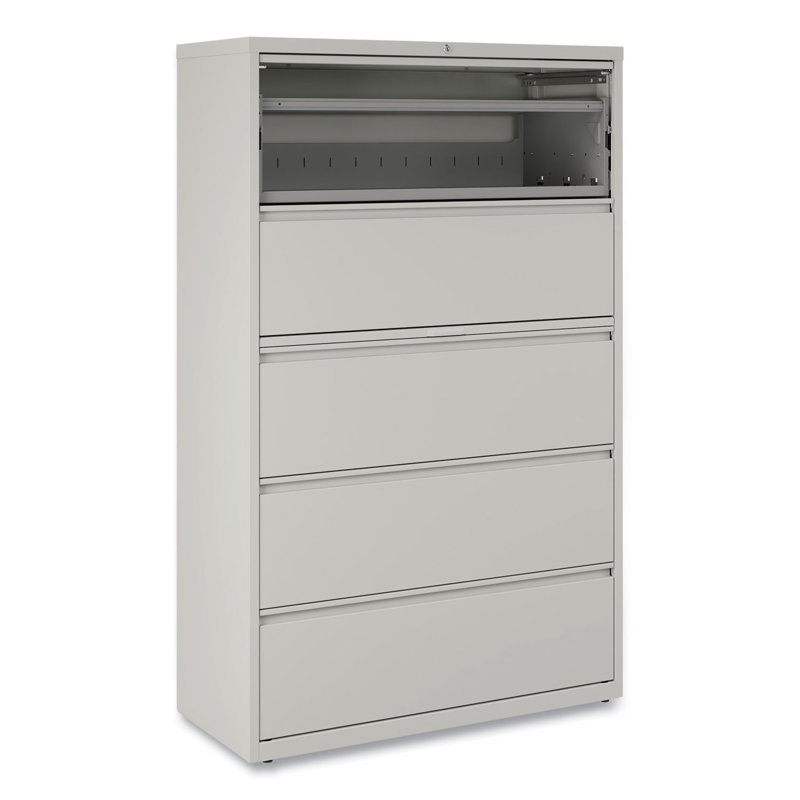 Light Gray 5-Drawer Lockable Mobile Lateral File Cabinet