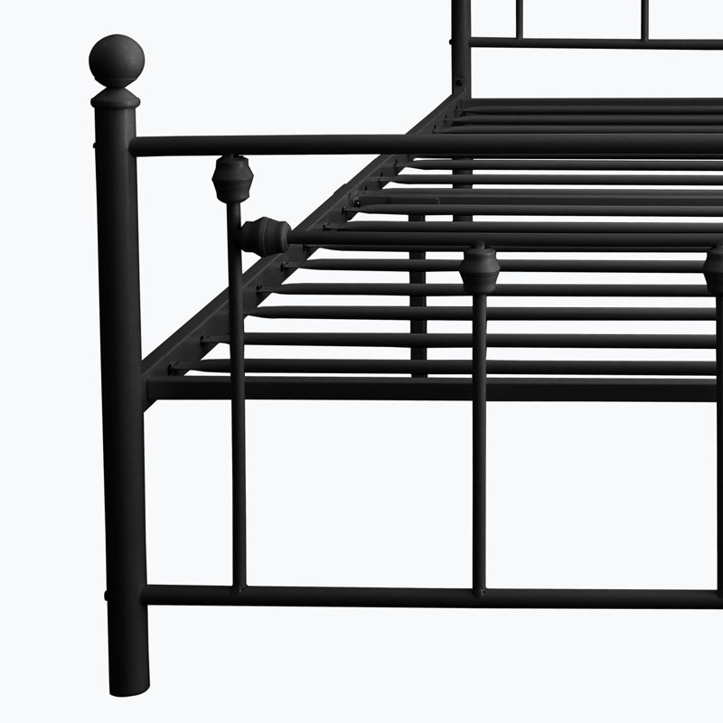 Structure de lit en acier pour grand lit 38,39 po, Noir