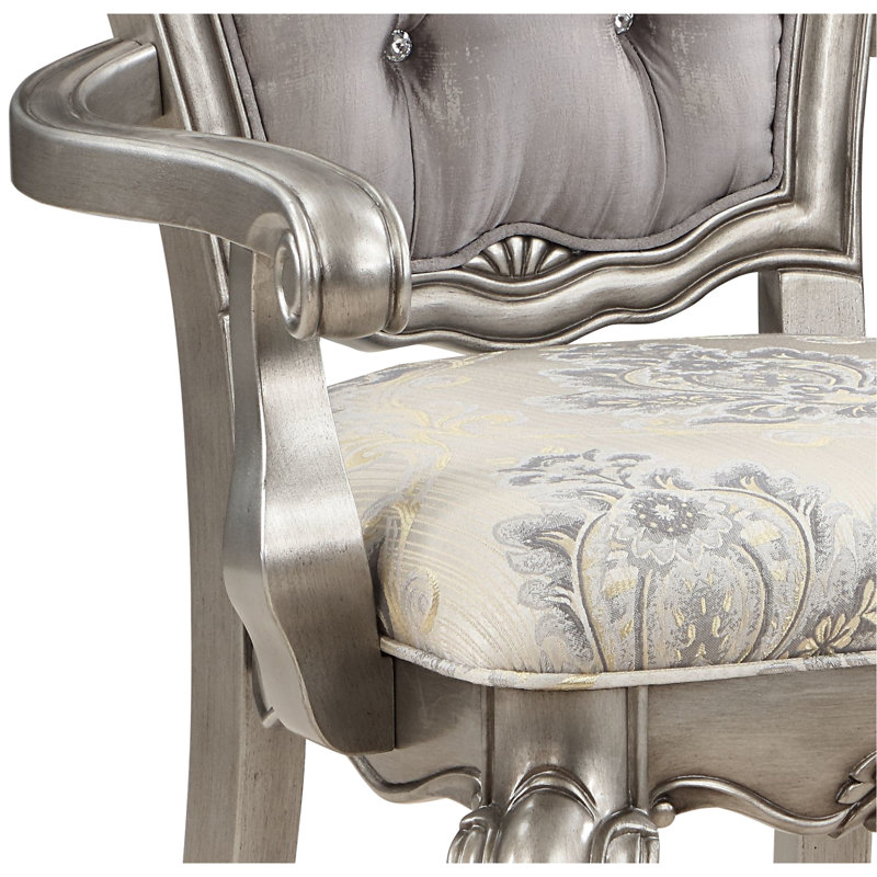 Paire de chaises d'appoint 2 - platine antique, coussin en mousse, beige de 2 sièges beige, élégant pour la salle à manger