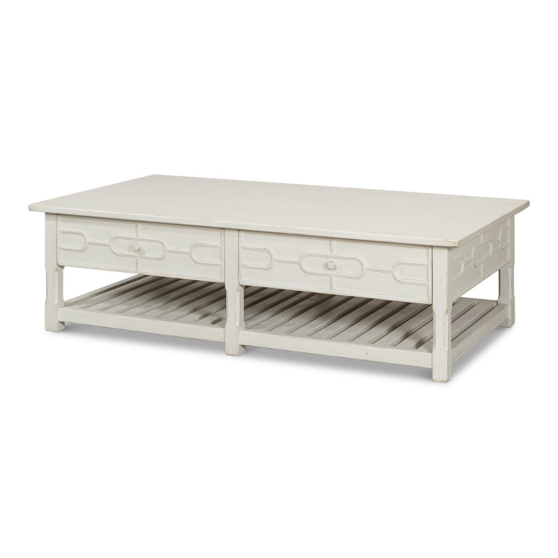 Table basse Isla, blanc antique