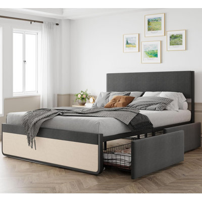 Base de lit rembourrée en peluche