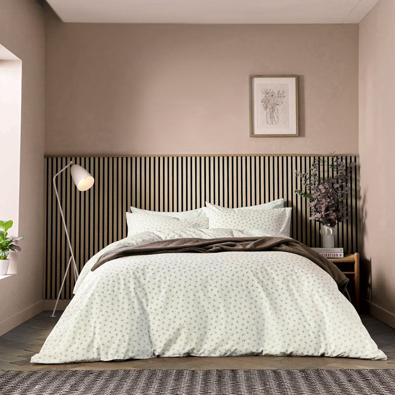 Leaf Sprig Duvet Cover Set, Single Duvet Cover + 1 Pillowcase, Chocolate Floral