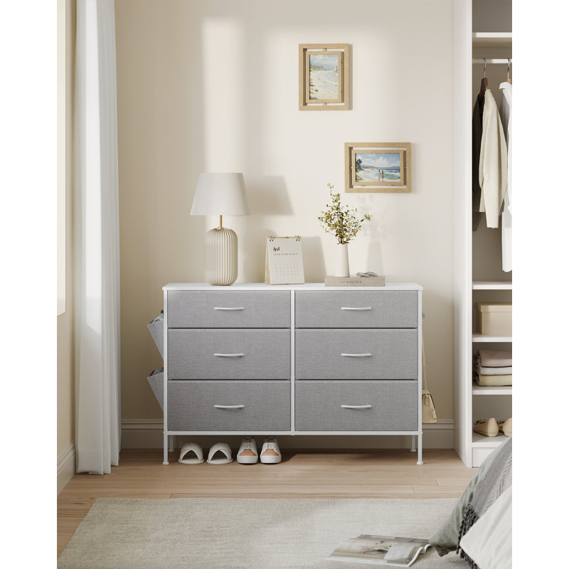Lular 107cm W 6 - Drawer Chest of Drawers, Cloud White/Dove Grey